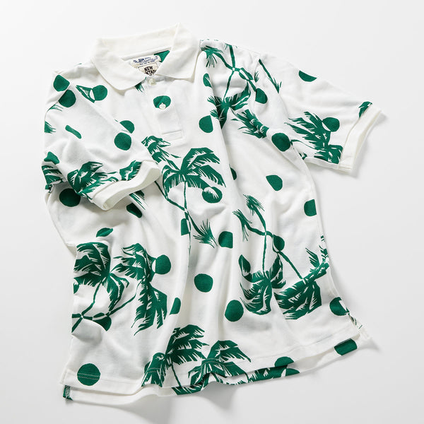 NVG×SUNSURF Moon Palm Tree Polo - OFF WHITE