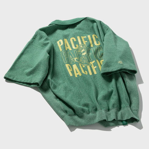 FAKE LAYERED HEATHER SWEAT HALF SLEEVE