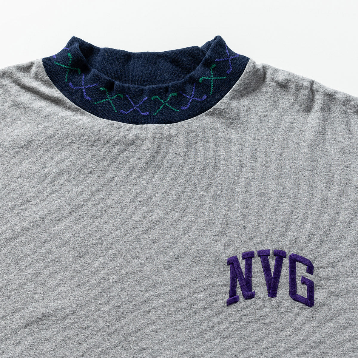 NEW NEW VINTAGE GOLF NVG ジャガード モックネック ゴルフ L VINTAGE