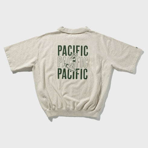 FAKE LAYERED HEATHER SWEAT HALF SLEEVE