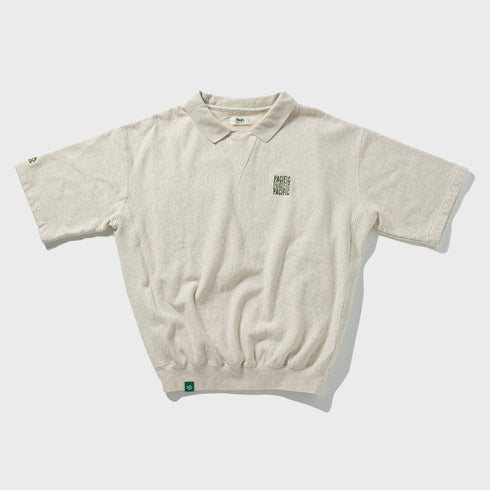 FAKE LAYERED HEATHER SWEAT HALF SLEEVE