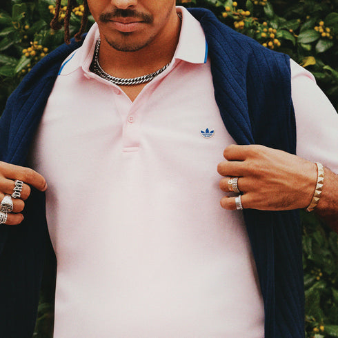 ツイストニット ワンポイントロゴ 半袖ポロ