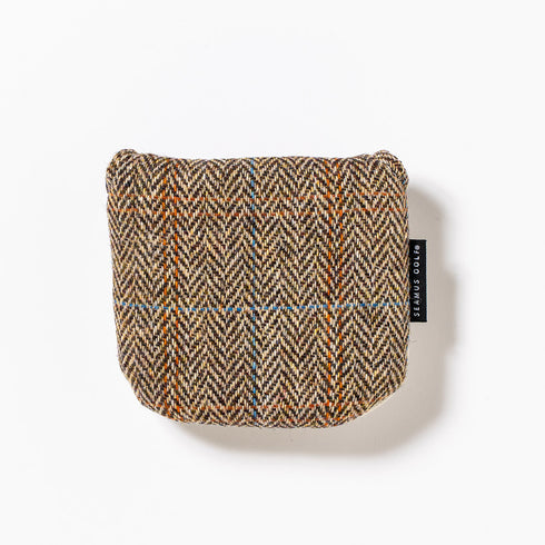 SEAMUS - Mallet Putter Cover Glen Plaid White Leather